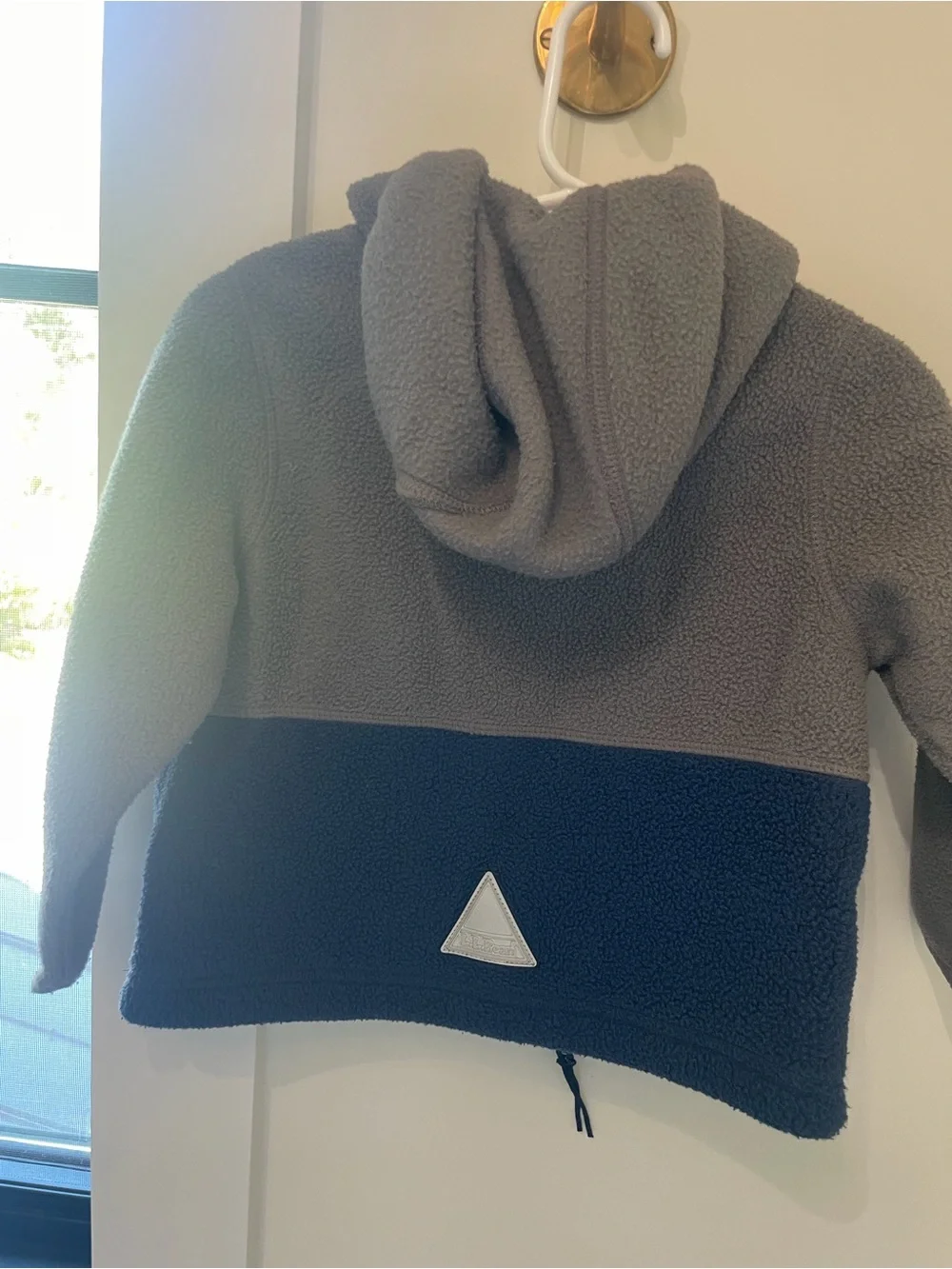 L.L.Bean Toddler Hooded Fleece Jacket Gray Navy 2T